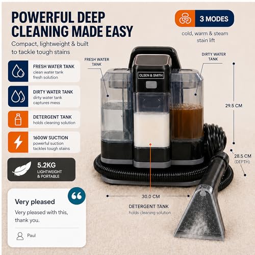 Olsen & Smith 1600W Dual-Tank Spot Cleaner: image 4